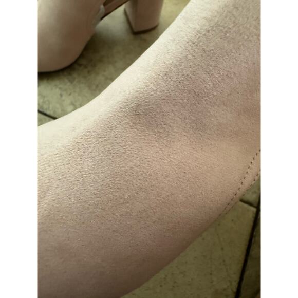 JustFab Womens Shoes Size 6.5 Karine Blush Pink Peep Toe Bootie Ties NEW Bows - Picture 10 of 12